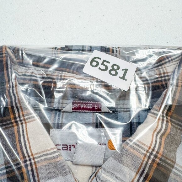 Carhartt Essential Plaid Shirt Mens Extra Large Blue Relaxed Fit Casual 103550 - Picture 12 of 12